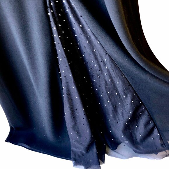 Karen Miller Vintage 80's Black Maxi Skirt BEADED PLEAT - Picture 9 of 16